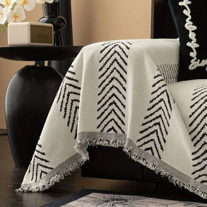 Sofa Cover Microfiber Chevron Geometric Print Machine Washable