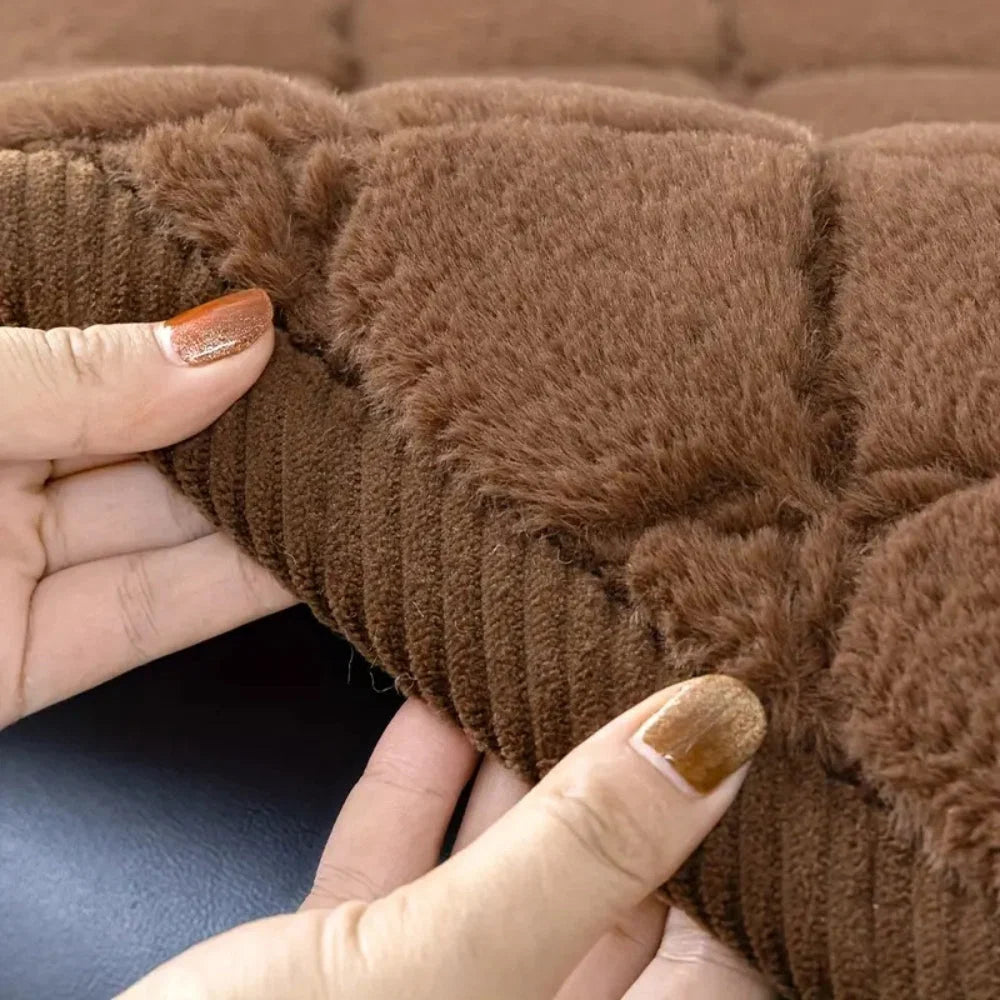 Sofa Cover Microfiber Diamond-Stitched Non-Slip Backing