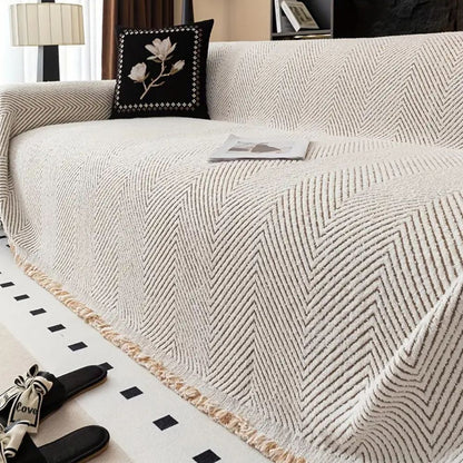 Sofa Cover Microfiber Herringbone Water-Resistant & Non-Slip