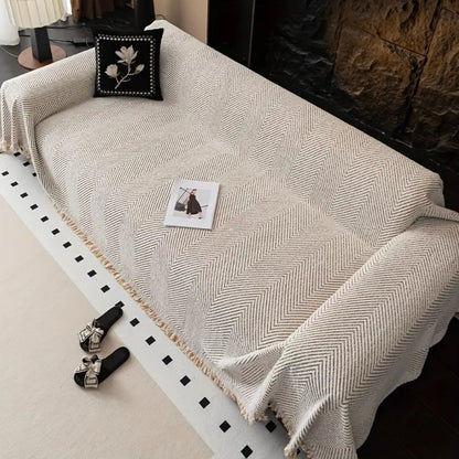 Sofa Cover Microfiber Herringbone Water-Resistant & Non-Slip