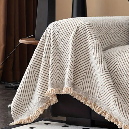 Sofa Cover Microfiber Herringbone Water-Resistant & Non-Slip