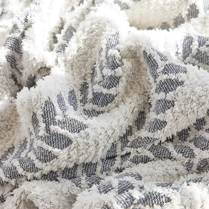Sofa Cover Microfiber Leaf Pattern & Fringed Edge
