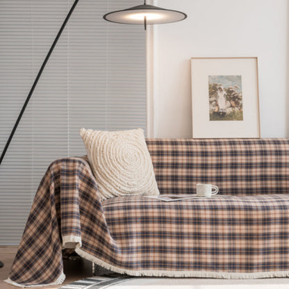 Sofa Cover Microfiber Plaid Machine Washable Fade-Resistant