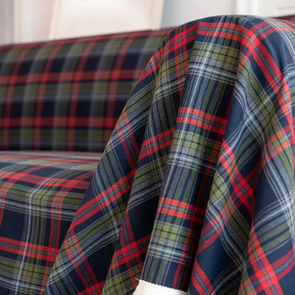 Sofa Cover Microfiber Plaid Machine Washable Fade-Resistant