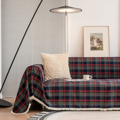 Sofa Cover Microfiber Plaid Machine Washable Fade-Resistant