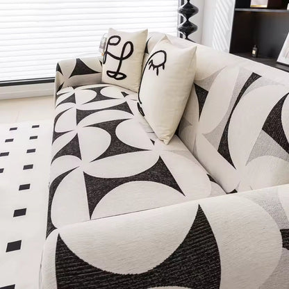 Sofa Cover Mid-Weight Chenille Tassel Edges Machine Washable