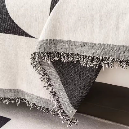Sofa Cover Mid-Weight Chenille Tassel Edges Machine Washable