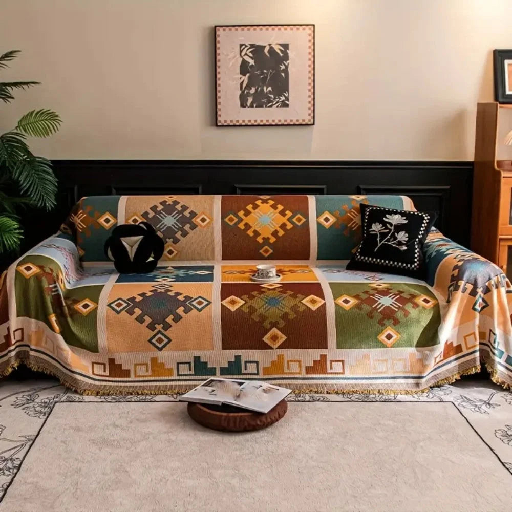 Sofa Cover Modern Geometric Microfiber Anti-Slip