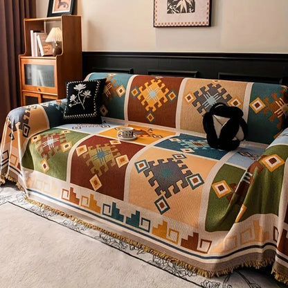 Sofa Cover Modern Geometric Microfiber Anti-Slip