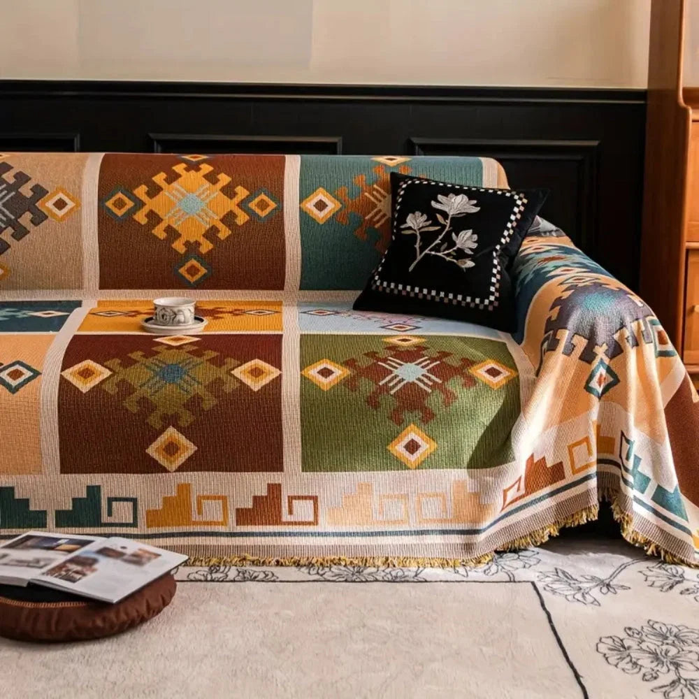 Sofa Cover Modern Geometric Microfiber Anti-Slip
