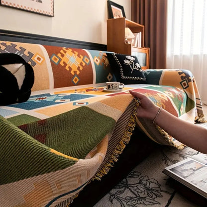 Sofa Cover Modern Geometric Microfiber Anti-Slip