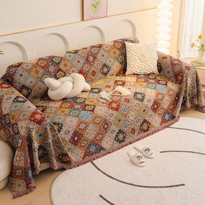 Sofa Cover Mosaic Pattern Microfiber & Machine Washable