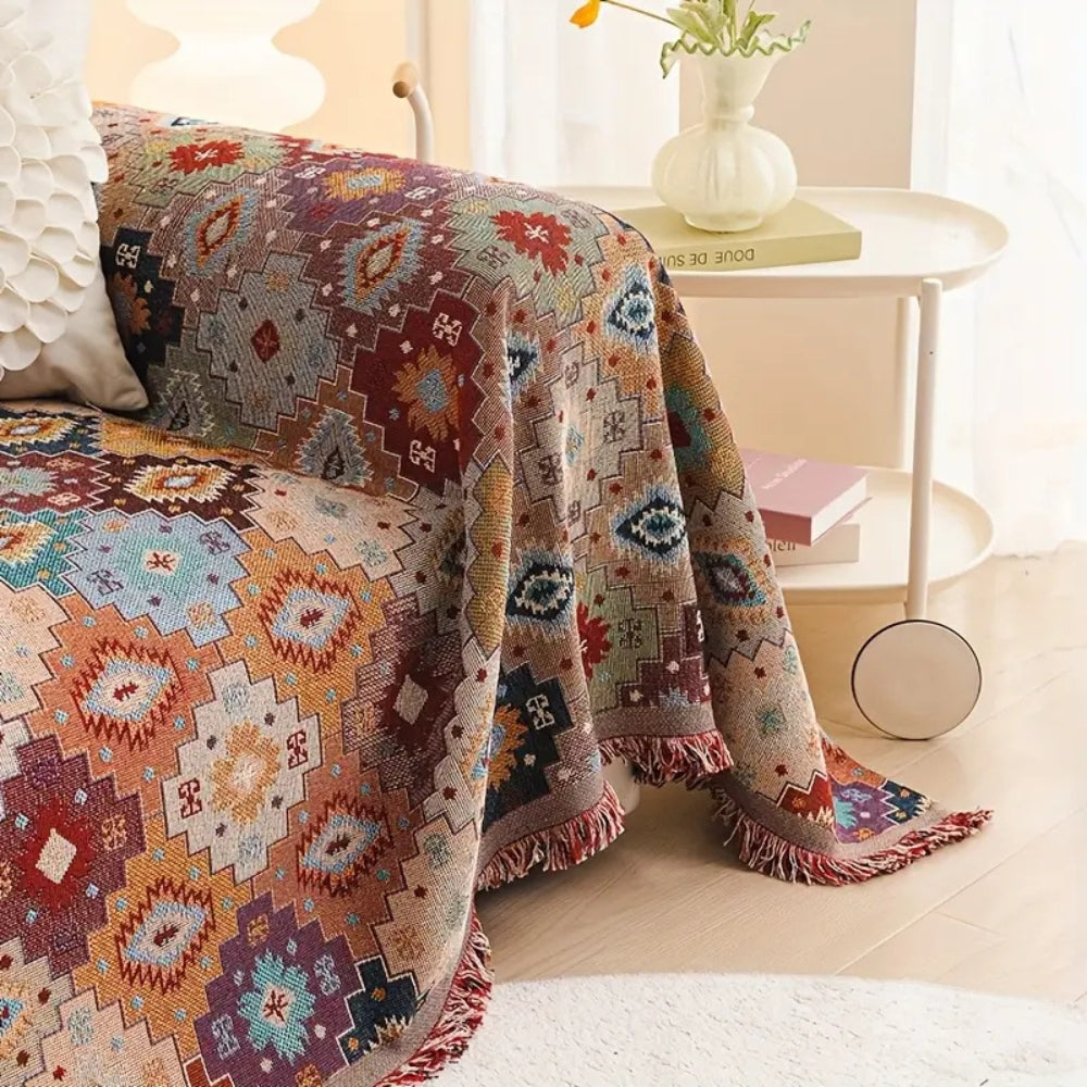 Sofa Cover Mosaic Pattern Microfiber & Machine Washable