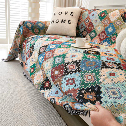 Sofa Cover Mosaic Pattern Microfiber & Machine Washable