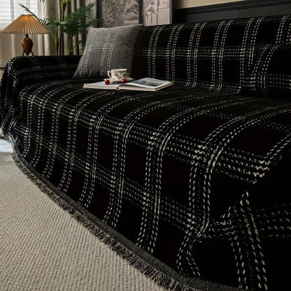 Sofa Cover Plaid Chenille Anti-Slip & Machine Washable