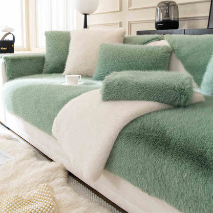 Sofa Cover Plush Faux Fur Non-Slip Machine Washable