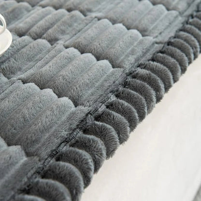Sofa Cover Plush Flannel Anti-Slip Backing Machine Washable