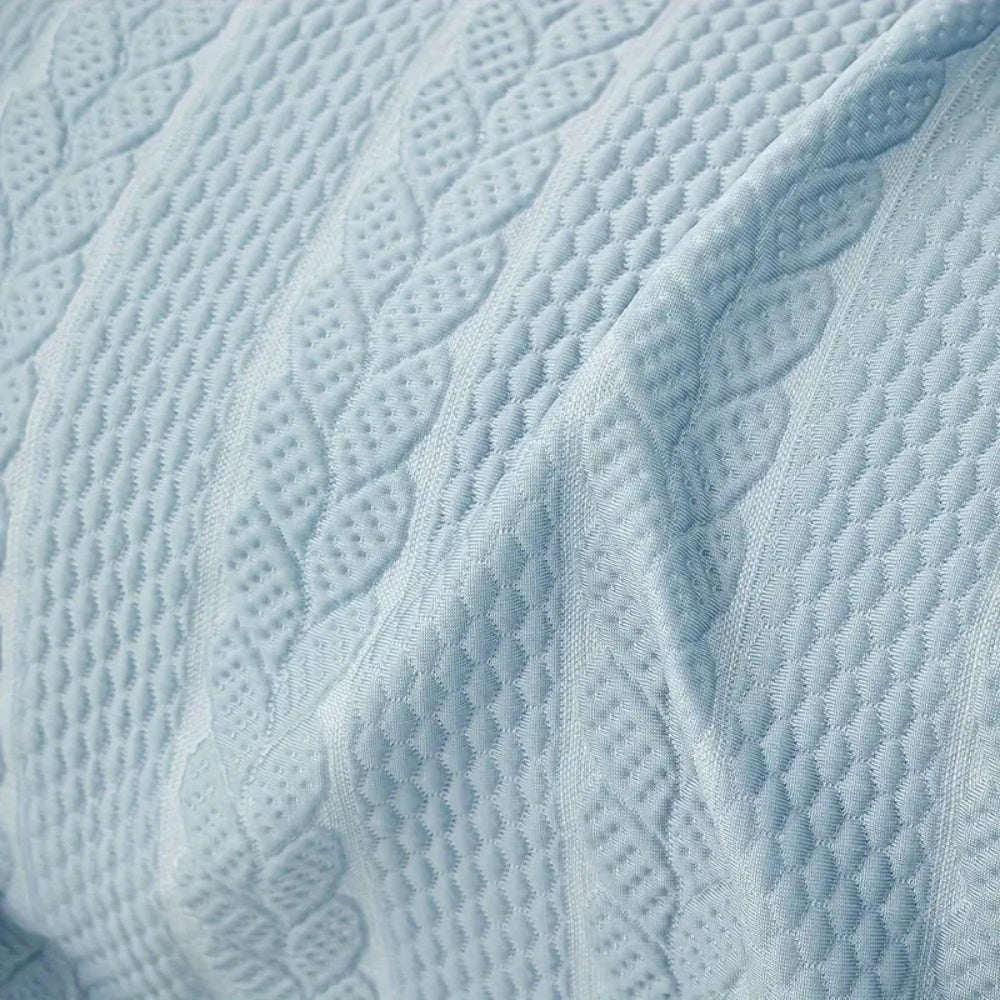 Sofa Cover Plush Leaf Pattern Microfiber & Non-Slip
