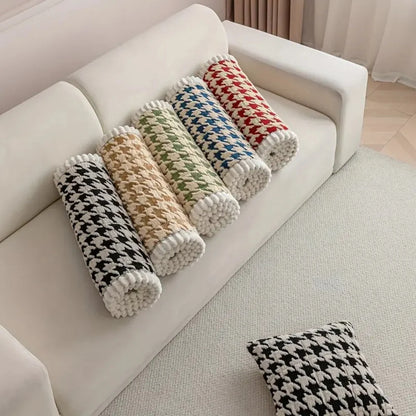 Sofa Cover Plush Microfiber Non-Slip Houndstooth Ruffle