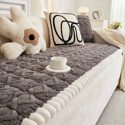 Sofa Cover Plush Quilted Microfiber Anti-Slip & Machine Washable