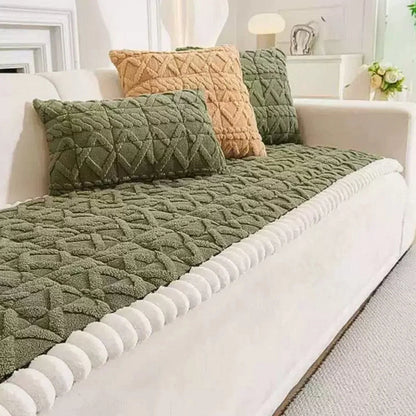 Sofa Cover Plush Quilted Microfiber Anti-Slip & Machine Washable