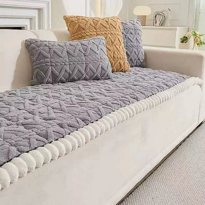Sofa Cover Plush Quilted Microfiber Anti-Slip & Machine Washable