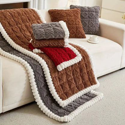 Sofa Cover Plush Quilted Microfiber Anti-Slip & Machine Washable