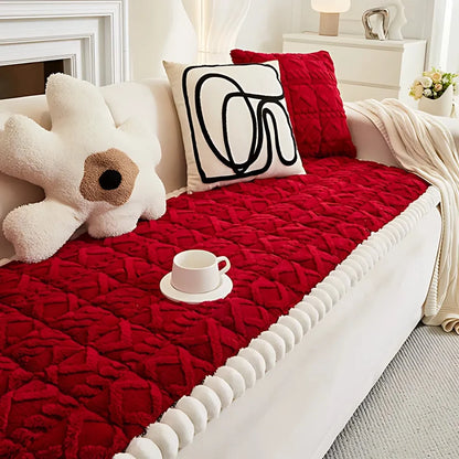 Sofa Cover Plush Quilted Microfiber Anti-Slip & Machine Washable