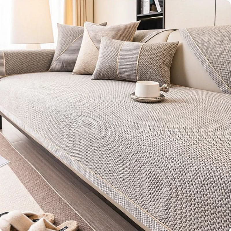Sofa Cover Quilted Breathable Fabric Non-Slip Backing