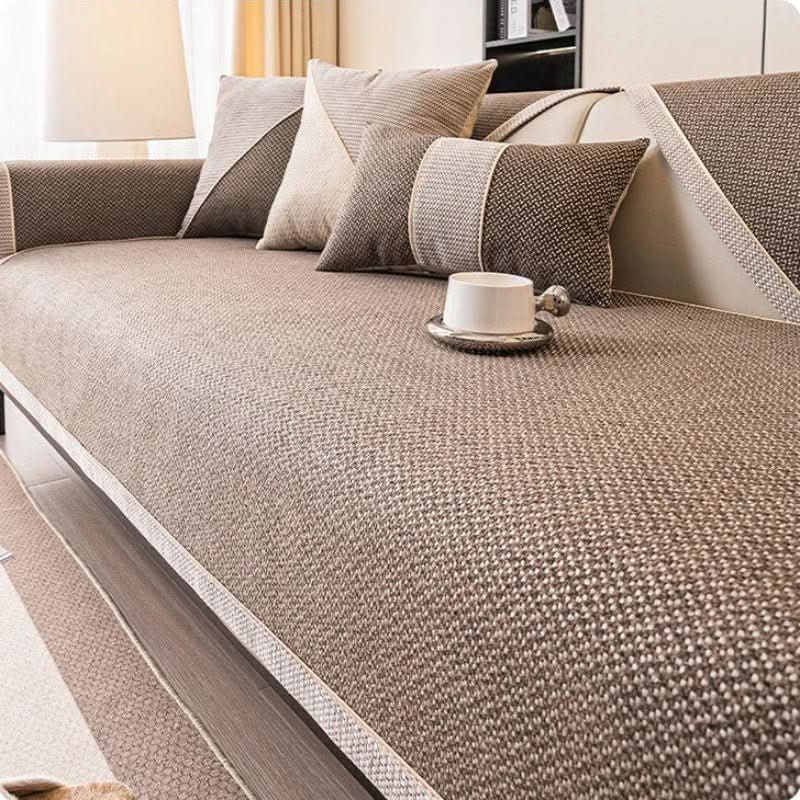 Sofa Cover Quilted Breathable Fabric Non-Slip Backing