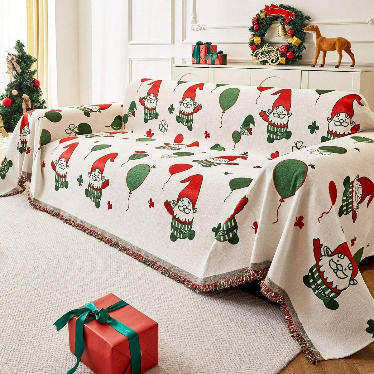 Sofa Cover Quilted Christmas Machine Washable & Wrinkle-Resistant