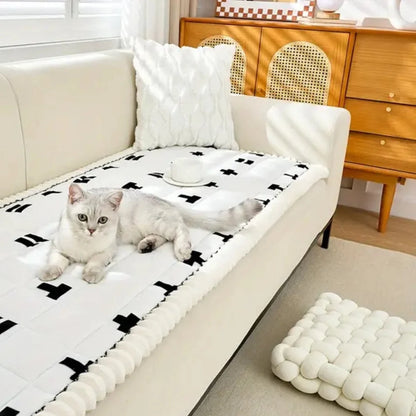 Sofa Cover Quilted Microfiber Blend Ruffled Edge