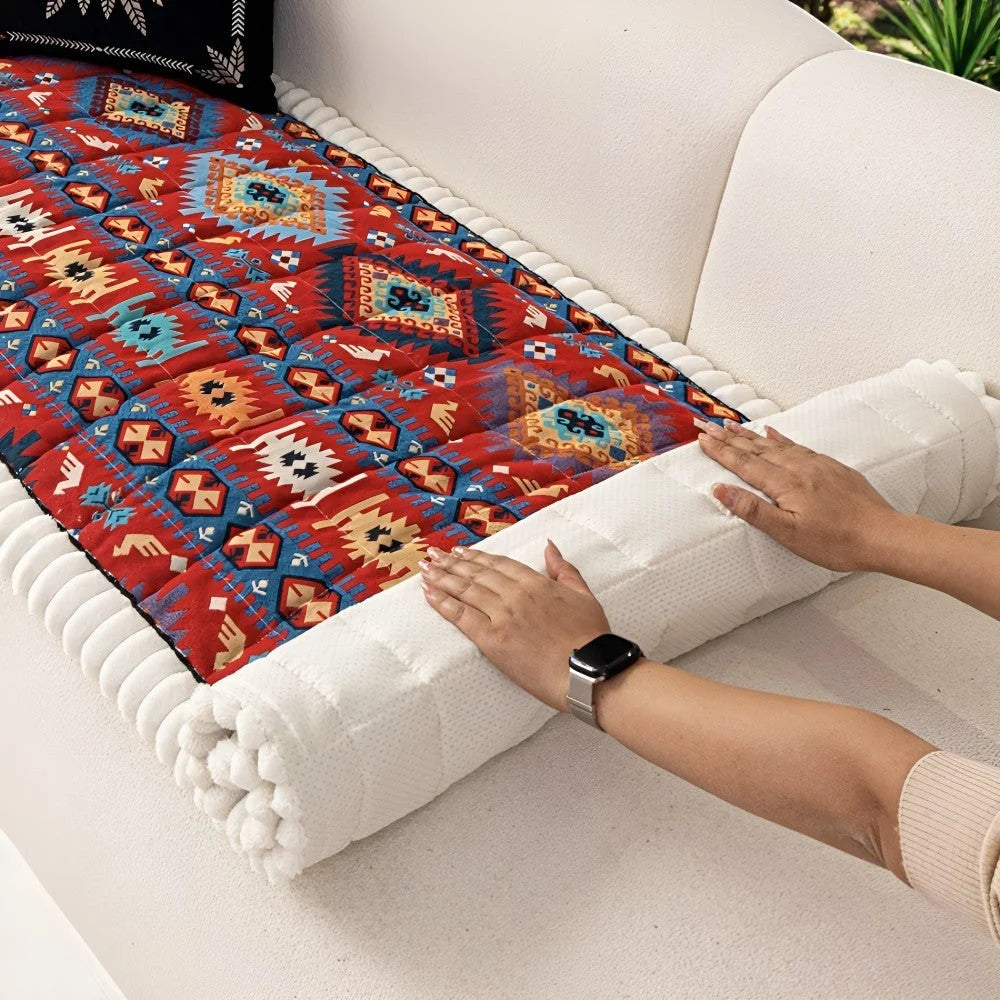 Sofa Cover Quilted Microfiber Non-Slip Backing