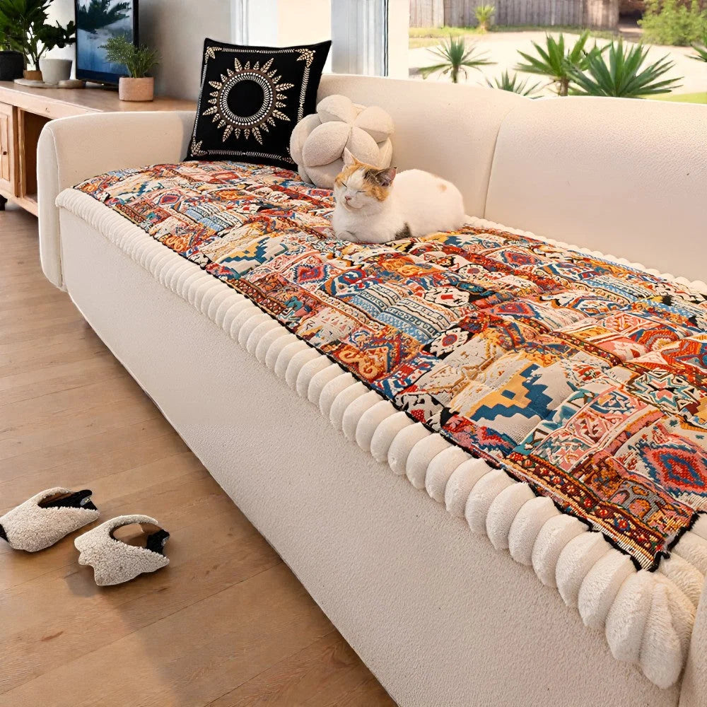 Sofa Cover Quilted Microfiber Non-Slip Backing