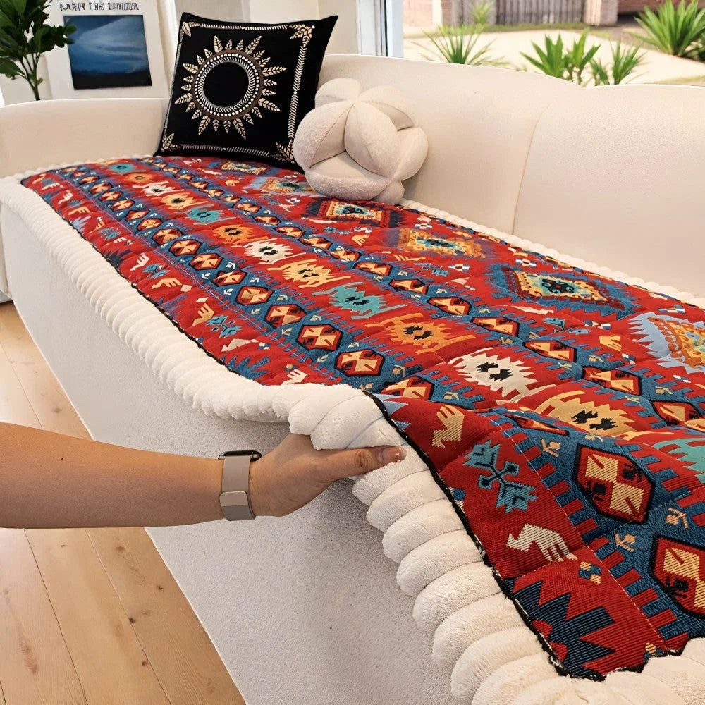 Sofa Cover Quilted Microfiber Non-Slip Backing