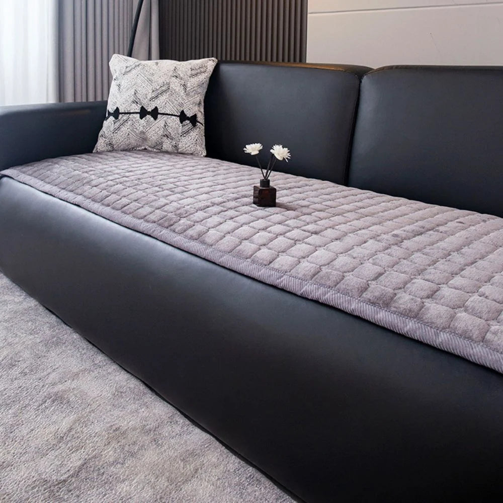 Sofa Cover Quilted Plush Microfiber Machine Washable