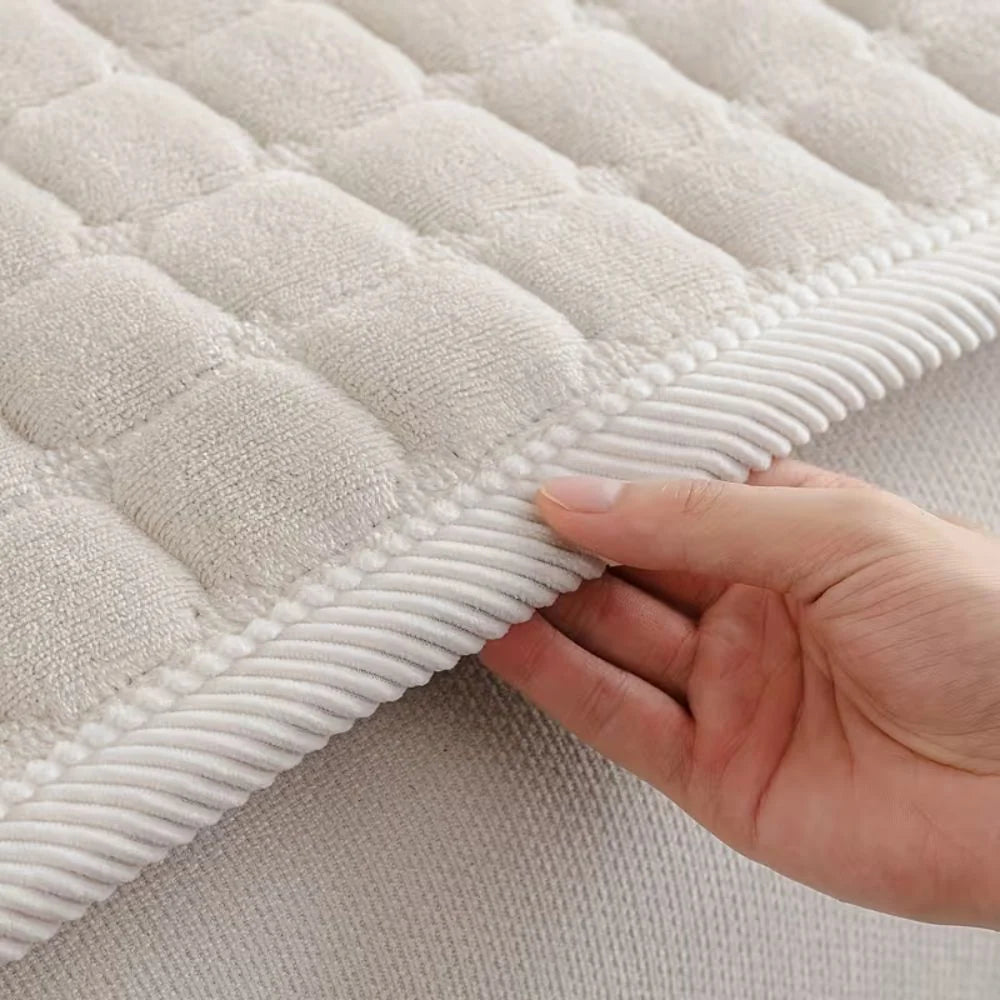 Sofa Cover Quilted Plush Microfiber Machine Washable