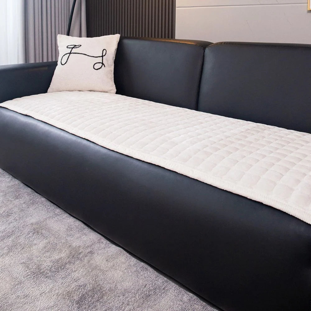 Sofa Cover Quilted Plush Microfiber Machine Washable