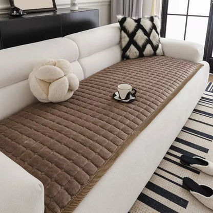 Sofa Cover Quilted Plush Microfiber Machine Washable