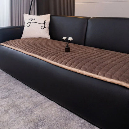 Sofa Cover Quilted Plush Microfiber Machine Washable