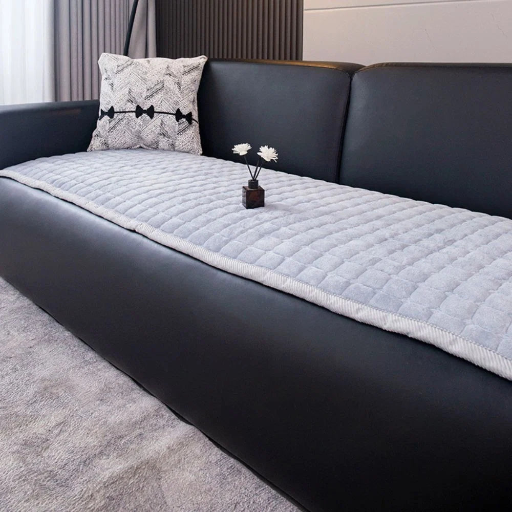 Sofa Cover Quilted Plush Microfiber Machine Washable