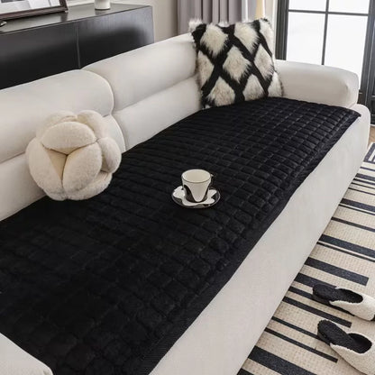 Sofa Cover Quilted Plush Microfiber Machine Washable