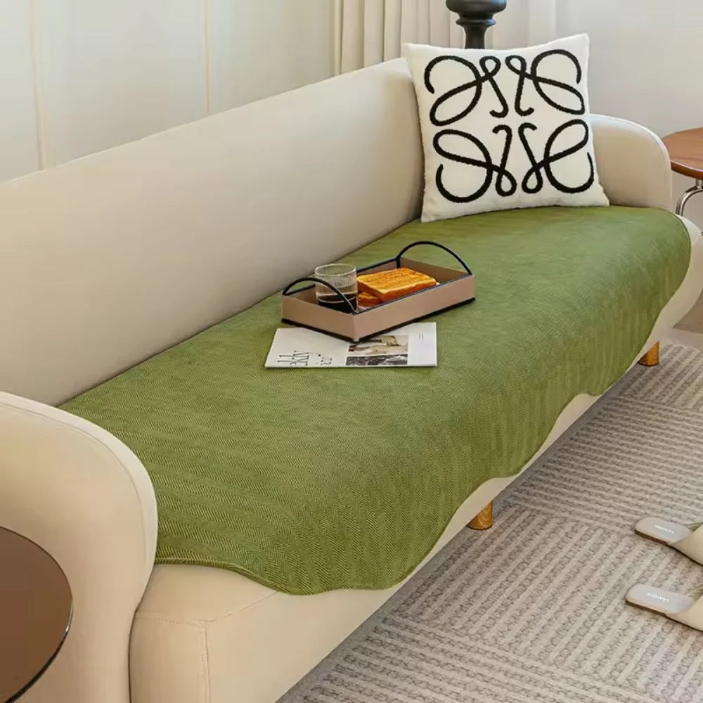 Sofa Cover Quilted Plush Microfiber Non-Slip & Machine Washable