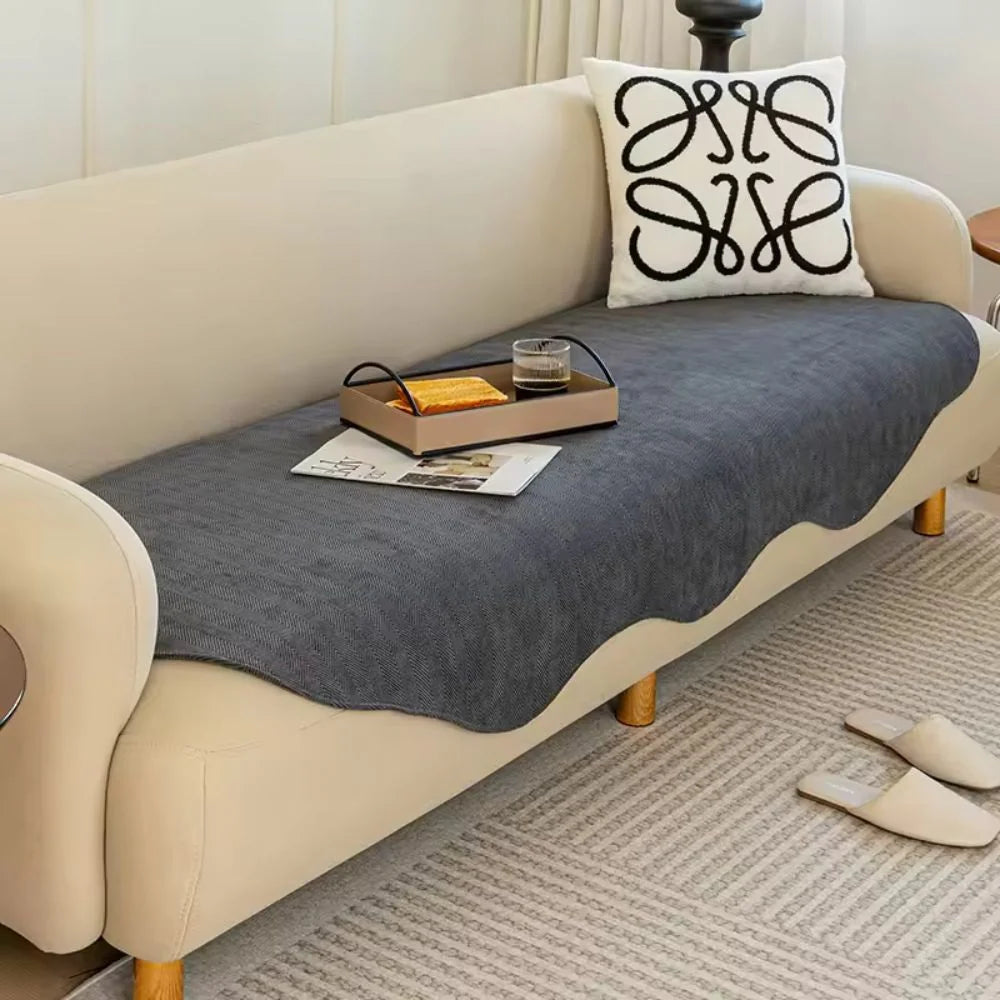 Sofa Cover Quilted Plush Microfiber Non-Slip & Machine Washable