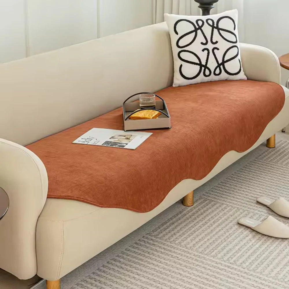 Sofa Cover Quilted Plush Microfiber Non-Slip & Machine Washable