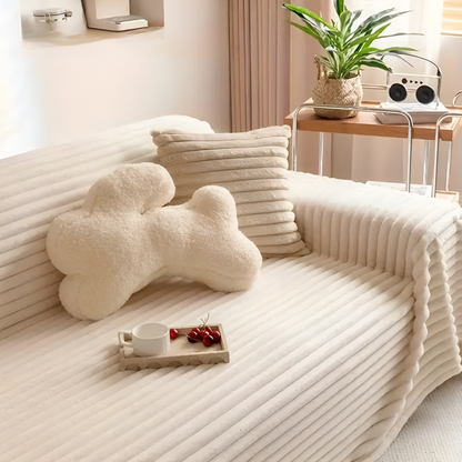 Sofa Cover Quilted Ribbed Microfiber Non-Slip