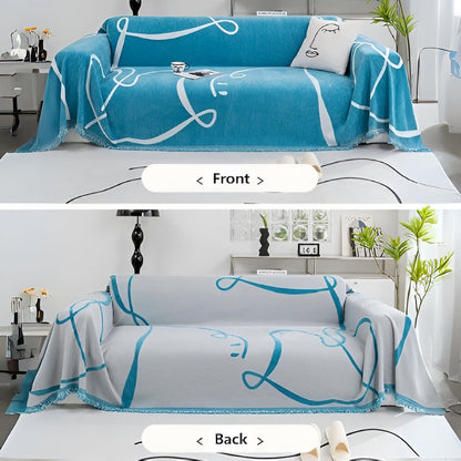 Sofa Cover Reversible Chenille Dustproof & Pet-Friendly
