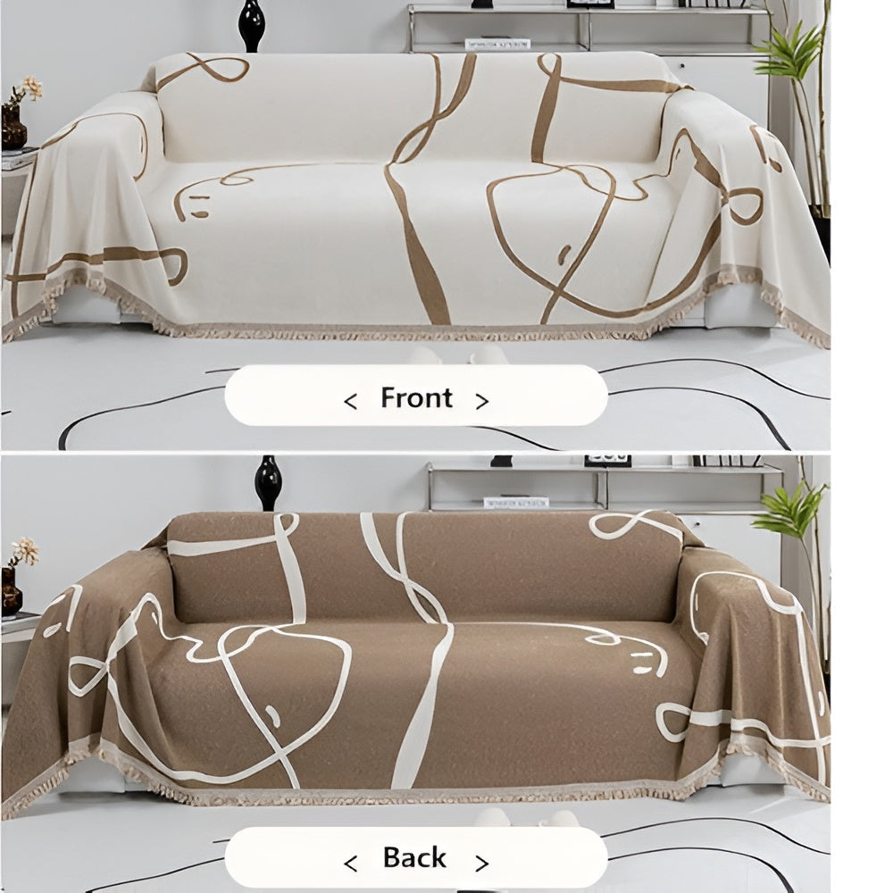 Sofa Cover Reversible Chenille Dustproof & Pet-Friendly