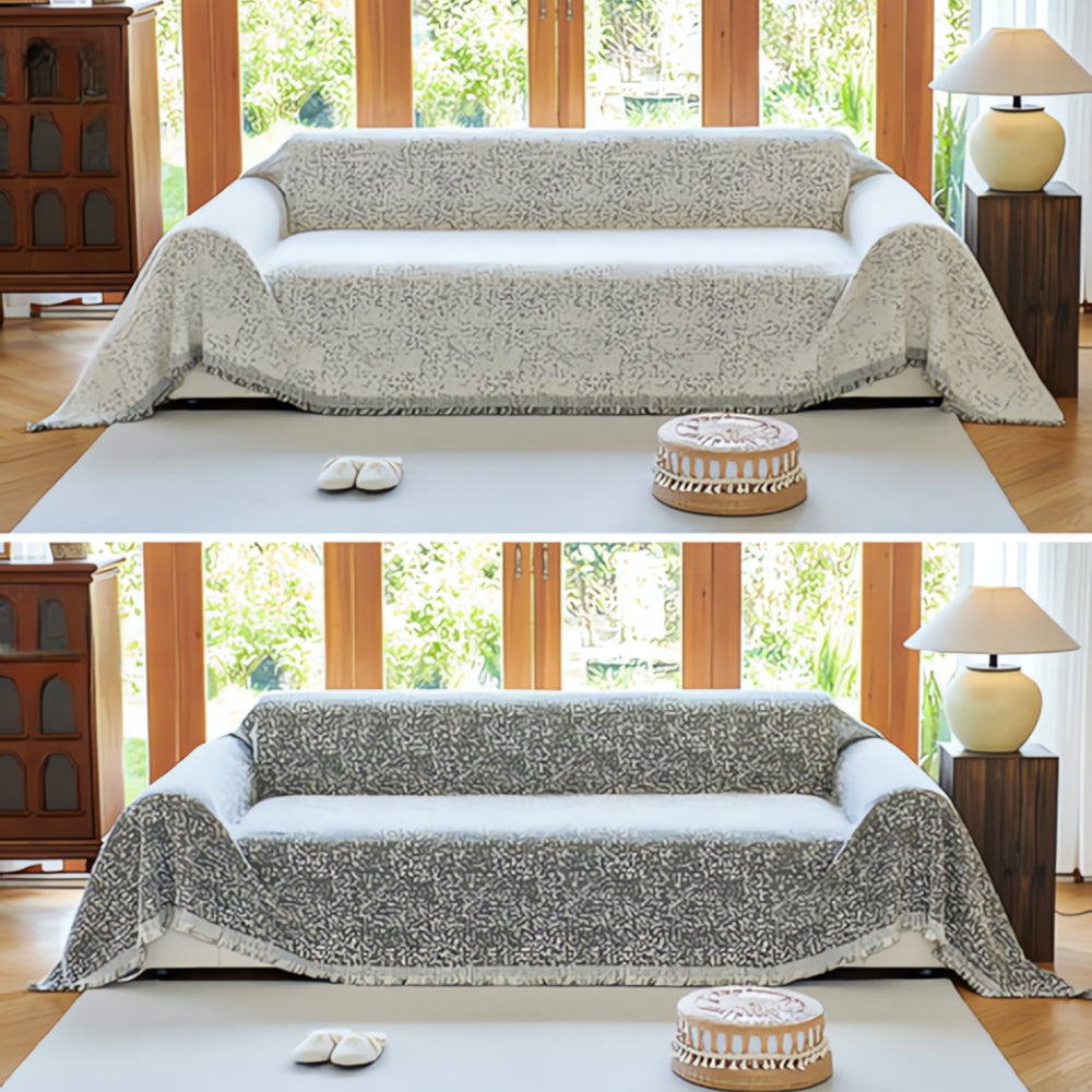 Sofa Cover Reversible Cotton Microfiber Pet-Friendly & Non-Slip