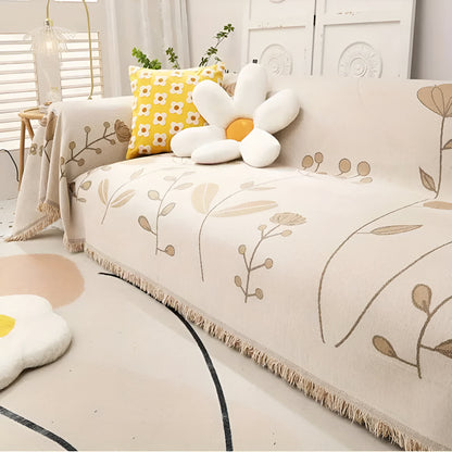 Sofa Cover Reversible Floral Microfiber Pet Resistant